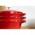 Set of 3 Covered Dishes 24cm Red - 10