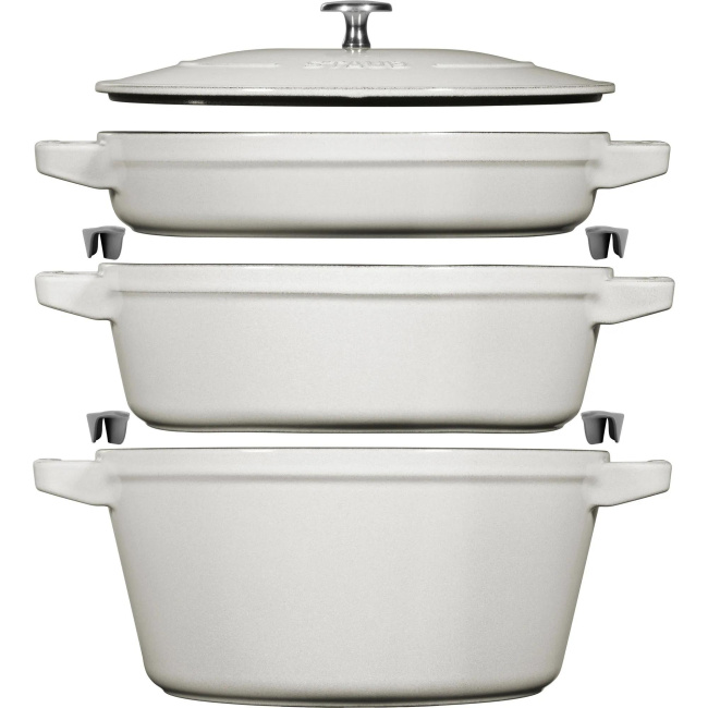 Set of 3 Covered Dishes 24cm Truffle