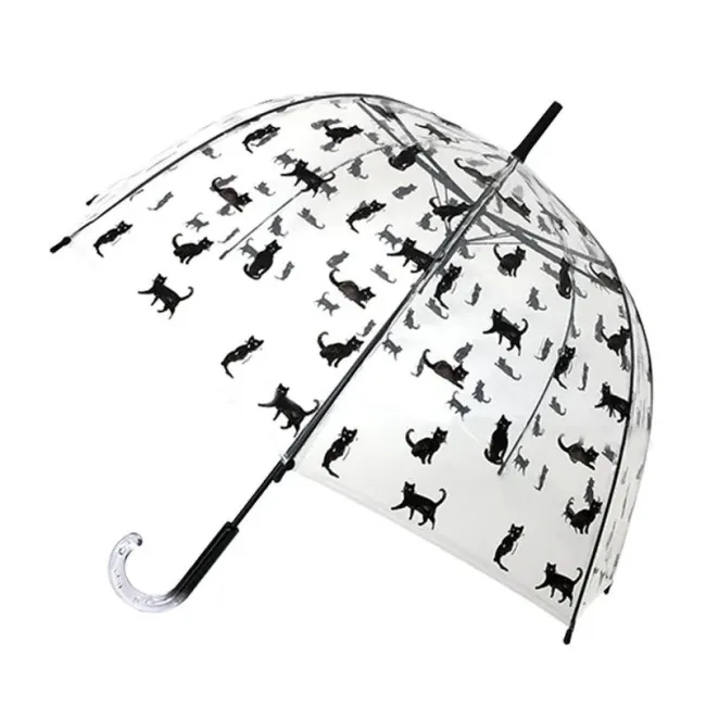 Parasol przezroczysty długi kopuła Chat Noir - 1