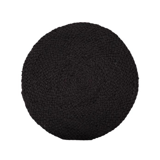 Jute Placemat 38cm Black