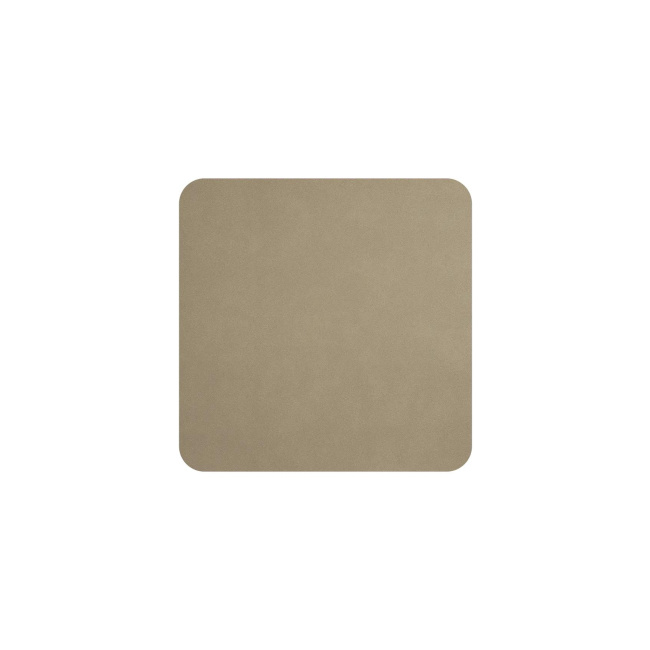 Set of 4 Softleather Cup Coasters 10x10cm Sandstone