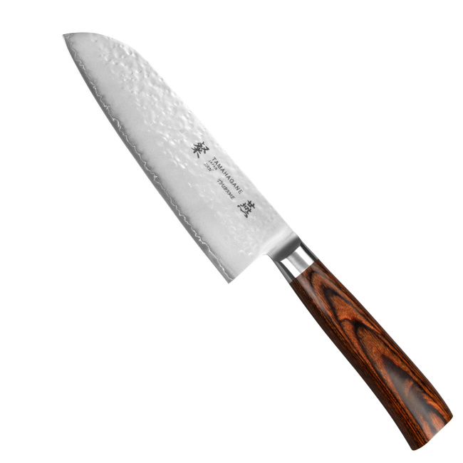 Tsubame Brown Santoku Knife 17.5cm - 1