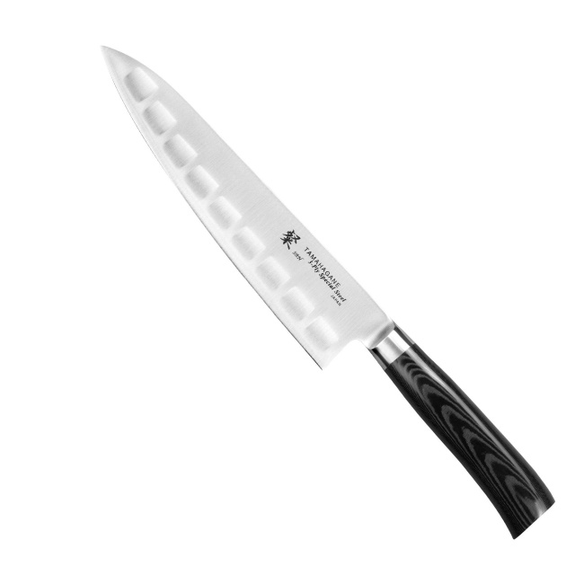 Nóż SAN Black 21cm Szefa kuchni żłobiony