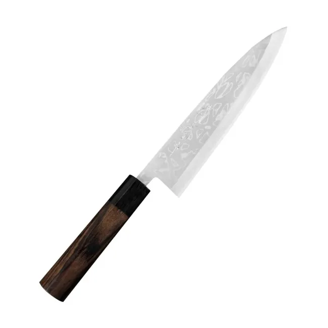 Shirogami Satin Damascus Miroshi Deba Knife 21cm
