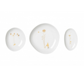 Zestaw 3 talerzyków Wonderland gold