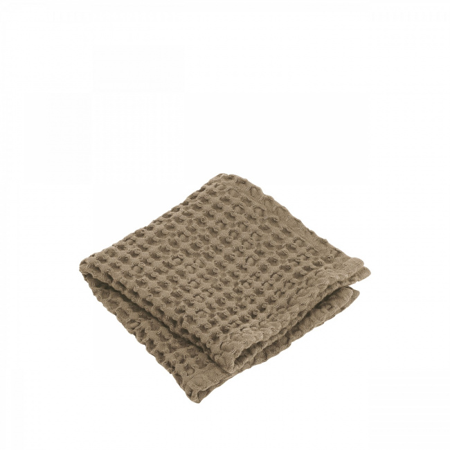 Set of 2 Guest Towels Caro 30x30cm Tan - 1