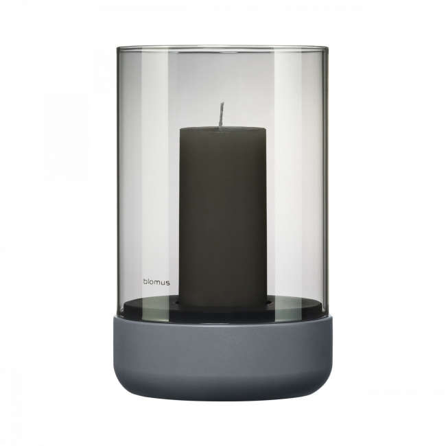 Lantern Calma 12x20cm Steel Gray Smoke