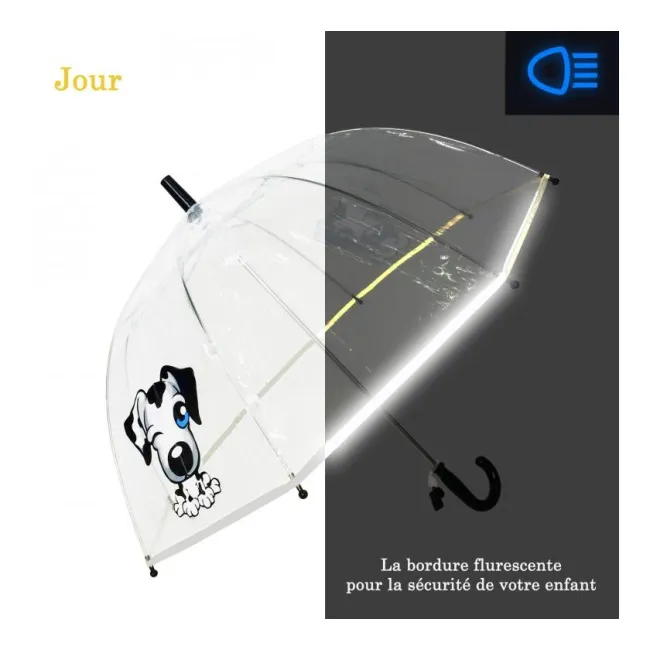 Transparent Children's Umbrella with Dog Whistle