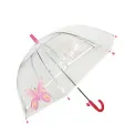 Transparent Children's Umbrella with Butterfly Whistle - 1