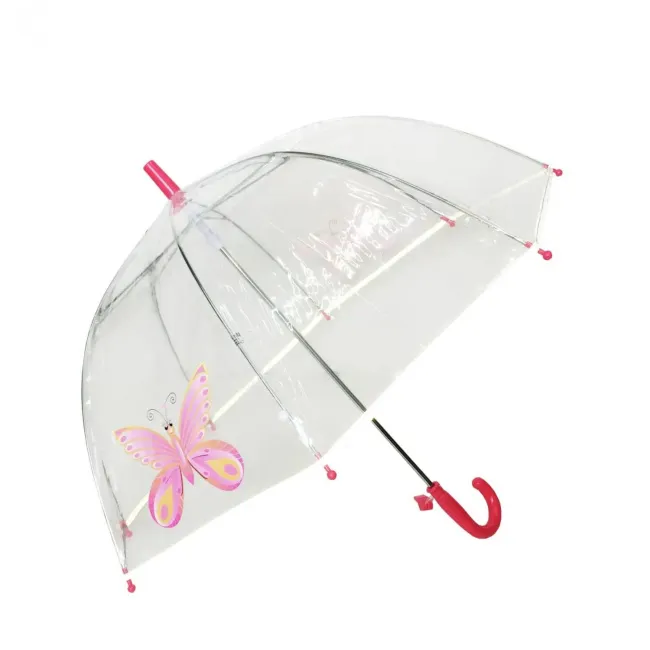 Transparent Children's Umbrella with Butterfly Whistle