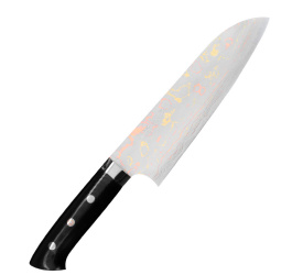 Nóż Blue Steel ręcznie kuty 18cm Santoku