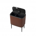 Bo Touch Waste Bin 11+23L for Recycling Brown - 4