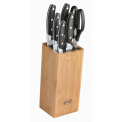 Set of 5 Knives with Block Cuisine + Scissors - 1