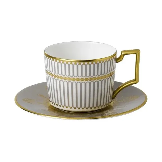 Filiżanka ze spodkiem Wedgwood Prestige Anthemion Grey do espresso