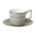 Filiżanka ze spodkiem Wedgwood Prestige Anthemion Grey do herbaty - 1