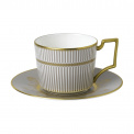 Wedgwood Prestige Anthemion Grey Tea Cup with Saucer - 1