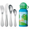 Children's Cutlery Set + Water Bottle, 5 Pieces