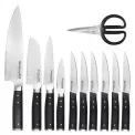 Set of 10 Knives + Scissors in Block with Sharpener - 6