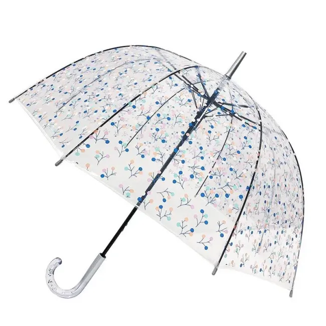 Parasol przezroczysty długi kopuła dots tree