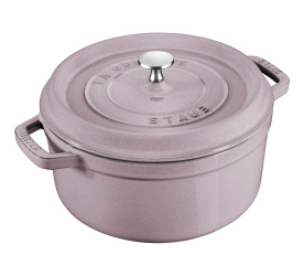 Garnek żeliwny Cocotte 24cm 3,8l kwiat wiśni