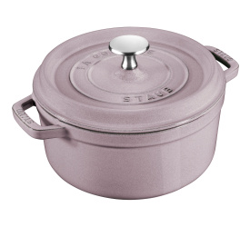 Garnek żeliwny Cocotte 18cm 1,7l kwiat wiśni