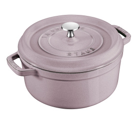 Garnek żeliwny Cocotte 22cm 2,6l kwiat wiśni