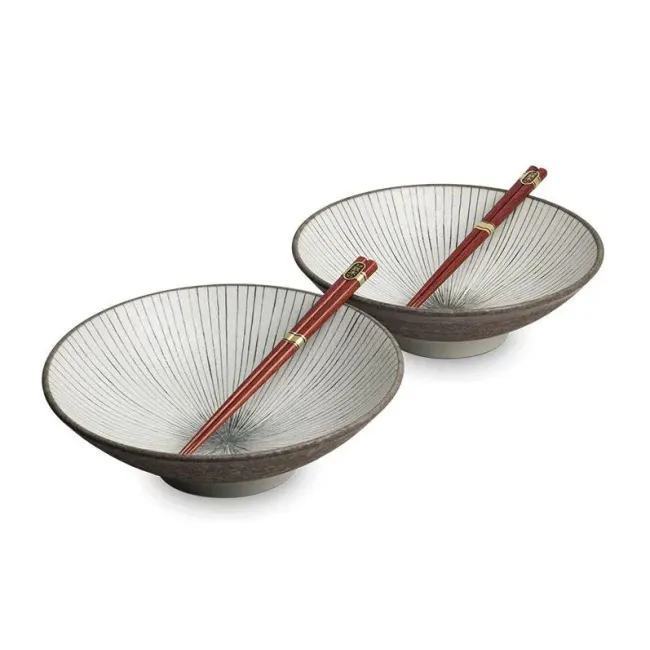Komplet 2 miseczek Shima Japanese + 2 pary pałeczek - 1