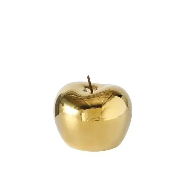 Dekoracja jabłko 14cm złote