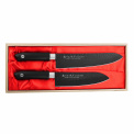 Set of 2 Sword Smith Black Chef's Knife + Santoku - 1