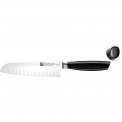 Nóż All * Star 18cm Santoku z rowkami czarny - 1