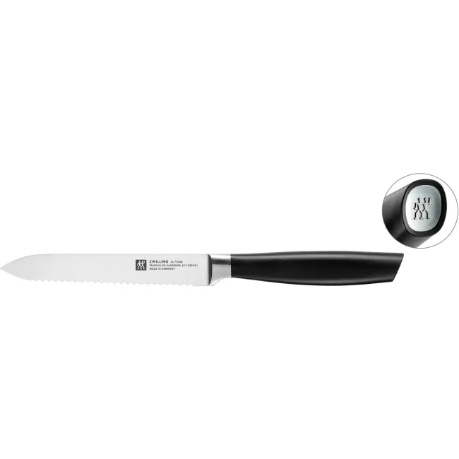 All * Star 13cm Universal Serrated Knife Silver - 1