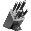 Set of 5 All * Star Knives in Self-sharpening Silver Block - 1