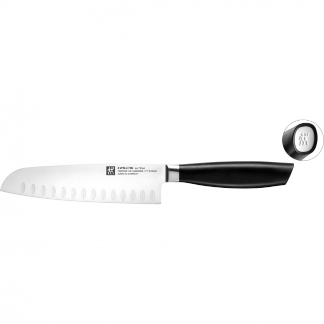 Nóż All * Star 18cm Santoku z rowkami biały - 1