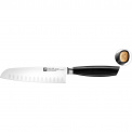 Nóż All * Star 18cm Santoku z rowkami złoty mat - 1