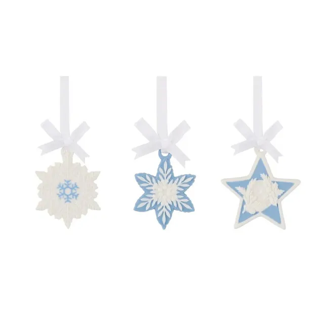 Komplet 3 zawieszek Christmas Decorations 4,5cm płatki śniegu