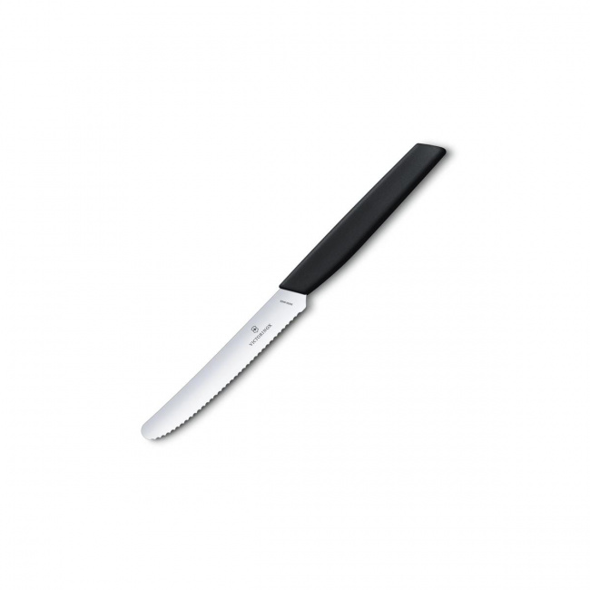 Nóż Swiss Modern 11cm ząbkowany czarny