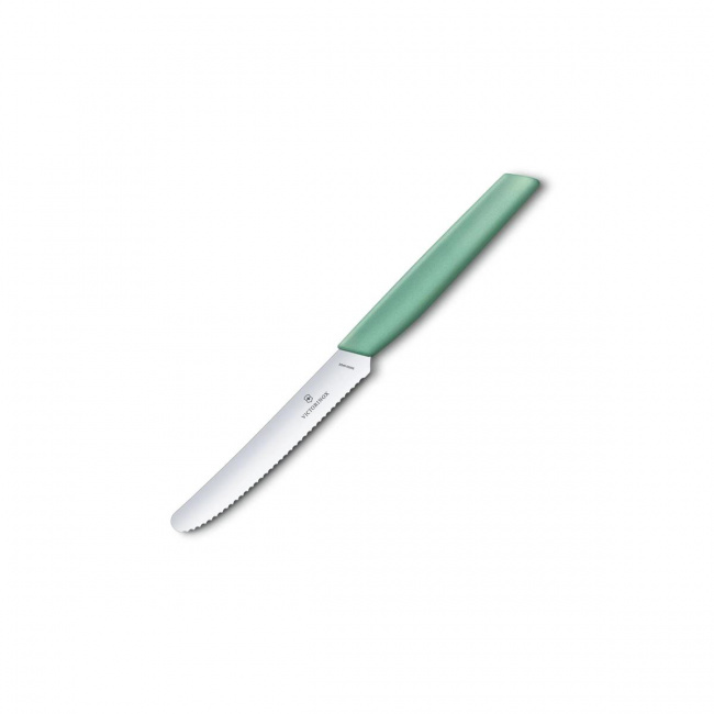 Nóż Swiss Modern 11cm ząbkowany miętowy