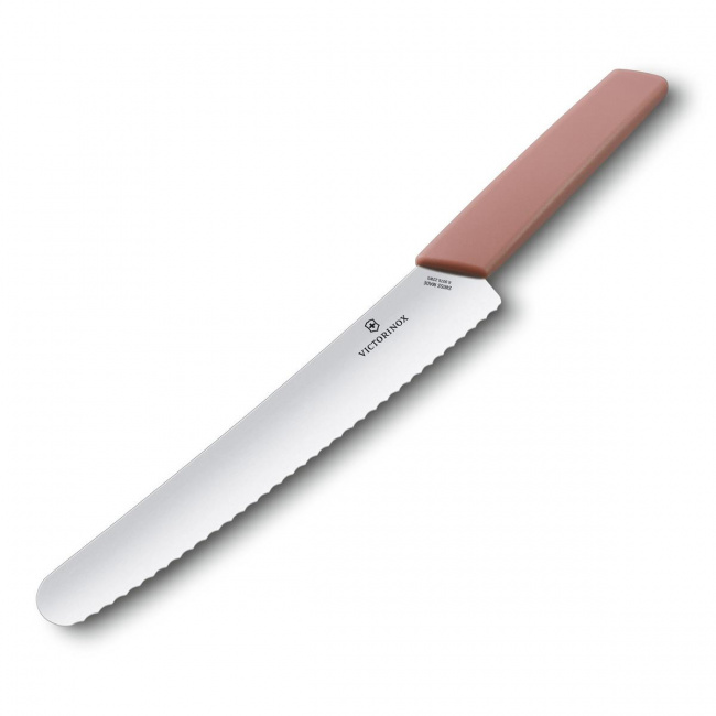 Nóż Swiss Modern 22cm ząbkowany różowy