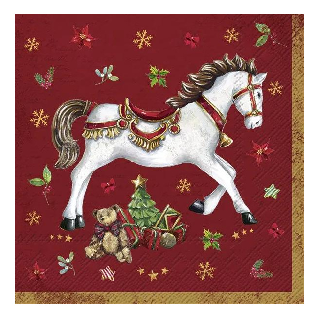 Napkins 25cm Festive Horse