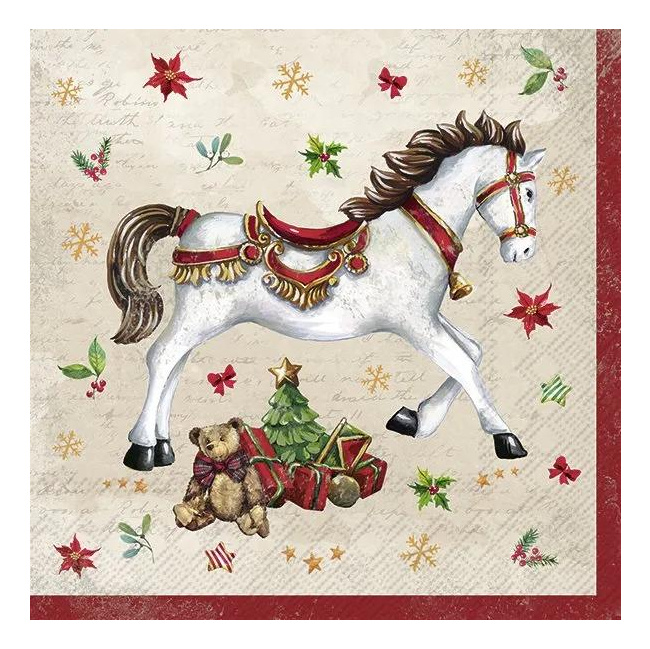 Napkins 25cm Festive Horse