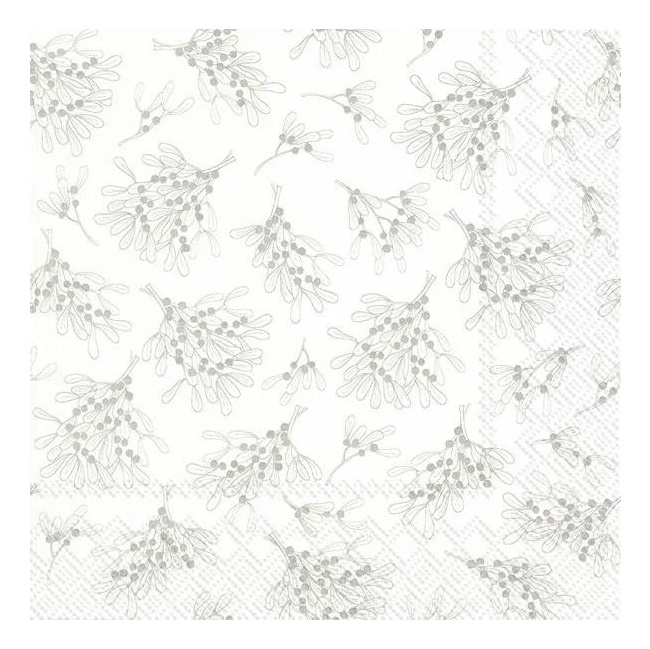 Napkins 33x33cm Mistletoe 20pcs.