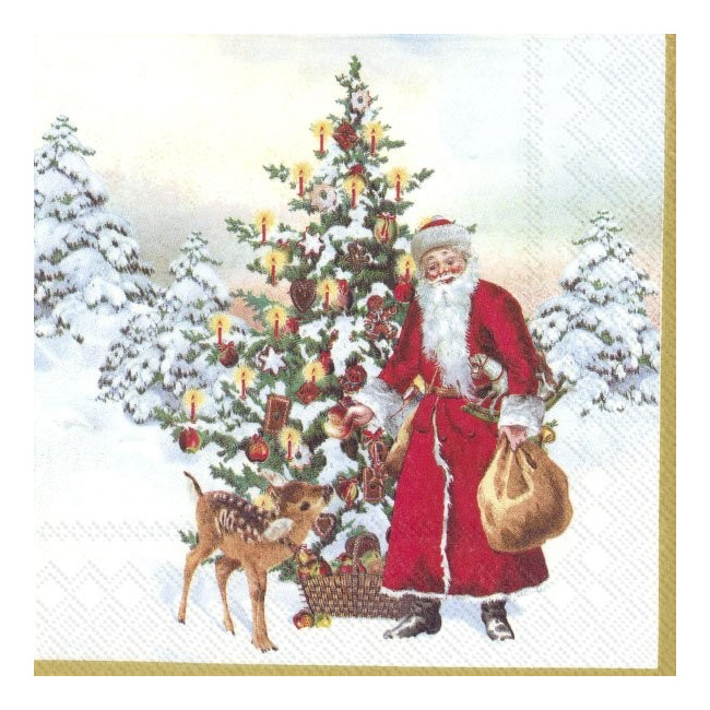 Serwetki 33cm Annual Christmas Santa VB