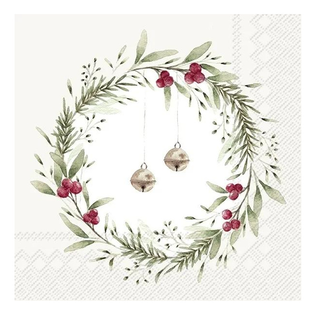 Napkins 33x33cm Christmas Bells 20pcs.
