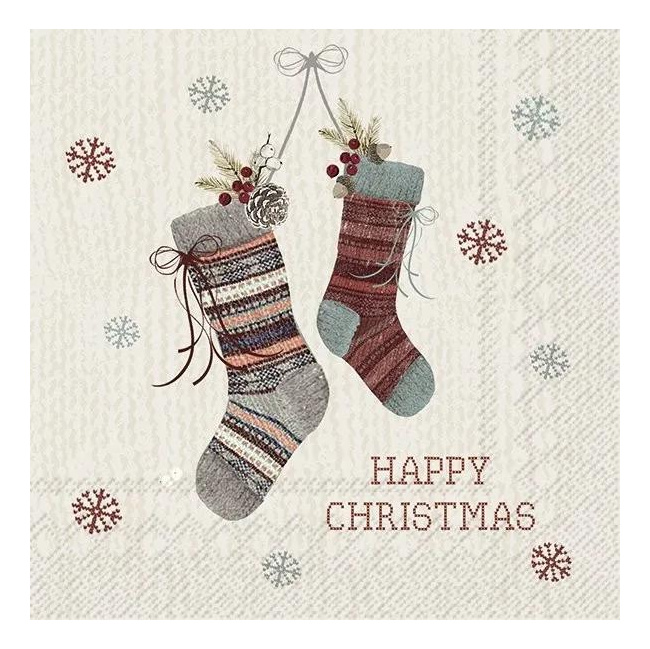 Napkins 33x33cm Happy Stockings 20pcs.
