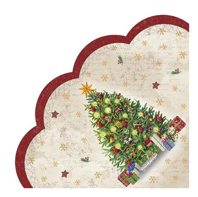 Round Napkins 34cm Festive Tree 12pcs.