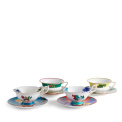 Wonderlust Set of 4 Cups with Saucers 140ml for tea - 1