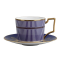 Wedgwood Prestige Anthemion Blue Cup with Saucer for tea - 1