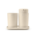 ReNew Soft Beige Set: Soap Dispenser + Mug + Stand - 1