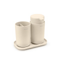 ReNew Soft Beige Set: Soap Dispenser + Mug + Stand - 9