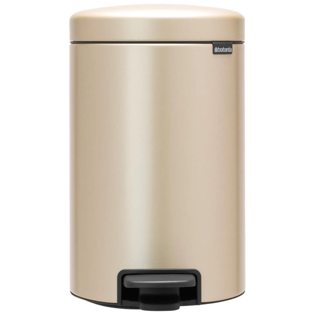 NewIcon Gold Metallic Champagne Trash Can 12l